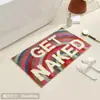 Tapete de Chão com Letras Estilo Nórdico Simples Transfronteiriço Imitação de Caxemira, Tapete de Chão Absorvente para Banheiro, Tapete Espesso Resistente ao Calor para Quarto