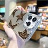 Funda de Teléfono con Estampado de Leopardo y Estrellas Más Vendida Transfronteriza iPhone 17 Funda Espejo Apple 18Pm Espejo de Maquillaje para Niñas Personalizable