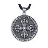 Collar de hombre Chiba flor de ejército redondo marca cruz colgante de plata tailandesa collar de plata tailandesa para hombre retro Mujeres