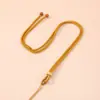 Colar com cordão de coroa de pérolas tingidas em degradê DIY fio de nylon de alta densidade cor de jade trançado à mão estilo chinês corrente para clavícula de suéter