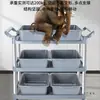Carro Multifuncional para Retirar Comida de Restaurante de Hotel Carro para Recoger Platos Espeso para Catering de Hotel Carro Comercial Carro Móvil de Tres Niveles para Recoger Comida