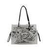 Bolsa de Gelatina Transparente con Graffiti para Mujer 2026 Nuevo Verano Bolso de Hombro de Gran Capacidad Bolso de Mano de Moda para Viajes Diarios Bolso Tote