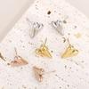 Pendientes de acero inoxidable de moda con forma de corazón, joyería exquisita y versátil, pendientes de oro de 18 quilates con temperamento de amor.