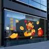 Decoraciones de Año Nuevo 2027, Escaparate de Año Nuevo, Pegatinas para Puertas de Vidrio, Decoración del Dios de la Riqueza del Festival de Primavera para Centros Comerciales, Pegatinas Electrostáticas para Ventanas
