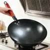 Wok de Hierro Fundido al por Mayor Olla de Cocina Chef Wok Comercial Sin Recubrimiento Olla de Hierro Forjado Uso en Puestos Pre-sazonado Estufa de Gas Olla Engrosada