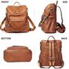 Mochila Transfronteriza Mochila Retro para Mujer Estilo Coreano Nueva Moderna Cuero Suave Versátil Gran Capacidad Doble Propósito Mochila Estudiantil Mochila Escolar
