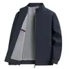 Leishibert Primavera y Otoño Nuevo Estilo Chaqueta para Hombre con Cuello Alto Sin Planchar Estilo Delgado Chaqueta para Papá de Mediana Edad Abrigo de Hombre de Moda