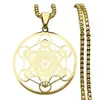 Pendente Cruzado de Aço Inoxidável Vazado Array de Seis Estrelas Joia Geométrica Solomon para Homens e Mulheres Colar Presente Fabricante Atacado