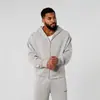 Marca Americana Tendência Youngla Fitness Muscular Esportiva Moletom com Capuz e Zíper Corrida Basquete Jaqueta Casual Estampada