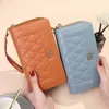 Nueva Cartera Larga para Mujer Estilo Coreano Simple Doble Cremallera Gran Capacidad Billetera para Monedas Múltiples Ranuras para Tarjetas Cartera Bolsa para Teléfono Móvil