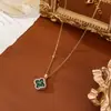 Anillo de Flor de Cuatro Hojas Verde de Circonita Giratoria para Mujer, Lujo Ligero, Diseño Versátil, Anillo de Apertura Ajustable de Gama Alta