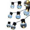 Luzes de fada LED, luzes de fada movidas a energia solar, luzes de fada com lâmpadas G50, decoração redonda à prova d'água para exterior para acampamento, ambiente de toldo, temática de planeta