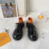 Zapatos Mary Jane Británicos Pequeños de Cuero Zapatos Finos de Verano para Mujer Vestido Retro Zapatos Gruesos Negros de Punta Grande Zapatos JK Japoneses