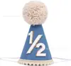 Chapéu de Aniversário de Bebê Fofo Transfronteiriço Verde Claro Chapéu Pontudo de Meio Ano Chapéu de Decoração de Festa de Aniversário Decoração de Local Venda por Atacado