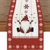 Caminho de Mesa de Natal Novo Transfronteiriço da Amazon, Venda Direta do Fabricante, Jogo Americano de Mesa Estampado com Boneco de Neve e Papai Noel de Inverno