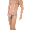 Calcinha masculina de cintura baixa CLEVER-MENMODE com estampa de leopardo e tanga com perspectiva europeia e americana confortável e respirável
