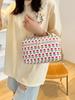 Nueva Bolsa de Cosméticos Floral de Celebridad de Internet Alto Valor de Color Bolsa Térmica para Almuerzo de Estudiante Simple Gran Capacidad Bolsa de Almacenamiento Portátil Moderna
