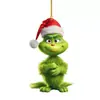 Nuevo colgante creativo de dibujos animados navideños transfronterizos del Grinch, adorno colgante acrílico para decoración de árbol de Navidad