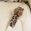 2026 Nuevas Almohadillas para Cinturón de Seguridad de Coche con Pelo de Conejo y Estampado de Leopardo para Invierno, Amigables con la Piel, Cálidas, Modernos Accesorios para el Interior del Coche