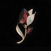 Broche de tulipán de cristal de alta gama para mujer, ligero, de lujo, elegante, con diseño de nicho, ideal para chaquetas de traje.