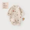Mameluco de bebé otoño e invierno Grado A sin costuras acolchado de tres capas engrosado cálido de manga larga para bebé Ropa para bebés y niños Anyang