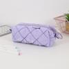 Estuche para lápices de niña de alto valor color caramelo bolsa suave para guardar papelería de estudiante cremallera grande bolsa para guardar cosméticos