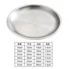 Plato Redondo de Acero Inoxidable Estilo Coreano, Plato para Hot Pot, Plato para Barbacoa, Plato Plano Bajo, Plato para Carne, Plato para Huesos de Restaurante