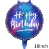 Balão de Feliz Aniversário 18 Polegadas Bola HAPPYBIRTHDAY Balão de Filme de Alumínio Decoração de Aniversário Layout de Festa