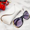 Estuche blanco suave para gafas de sol, estuche de cuero simple, estuche para gafas de sol suaves, suministro de fábrica al por mayor