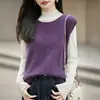 Chaleco de Forro Polar para Mujer, Nuevo Otoño/Invierno Tejido de Lana Cachemir sin Mangas Top Capa