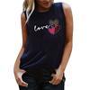 Día de San Valentín talla grande chaleco exterior para mujer casual sin mangas leopardo cuadros estampado de amor moderno nueva parte superior transfronteriza