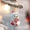 Lindo Dibujo Animado Muñeco de Nieve Navideño Colgante para Coche Decoración de Árbol de Navidad Colgante de Joyería Acrílica Navideña