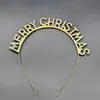 Faixas de Cabeça e Acessórios de Cabelo com Letras Transfronteiriças Europeias e Americanas Decoração de Chapéus de Natal Merrychristmas Decoração de Letras