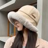 Chapéu de Pescador de Pelúcia Inverno Infantil Chapéu Nordeste ao Ar Livre Forrado de lã Espessado All-match Protetores de Ouvido Quentes Estilo Japonês Elegante Chapéu de Bacia