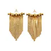 Pendientes de Plata con Baño de Oro Real de 14K, Aguja de Plata, Borla de Zirconia, Pendientes de Diseño Exquisito de Nicho, Pendientes de Lujo Ligero y de Gama Alta