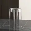 Taburete Acrílico de Lujo de Gama Alta Apilable Transparente Taburete Alto Silla Mesa de Comedor en Casa Repuesto Plástico Cristal Redondo Taburete