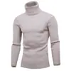 Comercio Exterior Transfronterizo Otoño e Invierno Ropa para Hombre Suéter Sencillo de Cuello Alto para Hombre Moda Estilo Coreano Delgado Color Sólido Suéter Sencillo Camiseta Base
