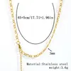 Colar Transfronteiriço de Aço Inoxidável Banhado a Ouro 18K Real Corrente Osso de Cobra Corrente de Clavícula da Moda Corrente Lisa Versátil Colar Feminino de Aço Titânio