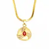 Colar estilo court estilo ins zircônia colorida aço titânio feminino nicho alta qualidade versátil luxo leve pingente oval banhado a ouro