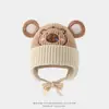 Gorro de Dibujos Animados Coreanos KT para Niños Gorro de Lana para Niños de 5 Años Gorro con Protección para los Oídos Otoño Invierno Cálido para Niñas Niños Mayores Gorro de Punto