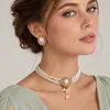 Nuevo conjunto de joyería transfronterizo, moda europea y americana, estilo vintage francés, collar y pendientes de borla con cuentas de perla de imitación y pedrería para mujer