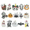 100 Colgantes Variados de Halloween de Fantasma, Calabaza, Murciélago y Esqueleto Originales de Esmalte Accesorios de Joyería de Aleación de Esmalte para Bricolaje