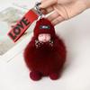 Boneca de Pelúcia para Dormir com Pelo de Raposa Chaveiro de Pelúcia Pingente Pendurado Fofo Pingente Pendurado para Bolsa de Pelúcia Boneca de Presente para Namorada