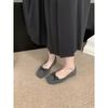 Brisa Suave Nocturna Zapatos Planos de Boca Baja Nizi Primavera, Otoño e Invierno 2025 Lazo Suela Suave Punta Cuadrada Zapatos Tipo Frijol Zapatos de Mocasín