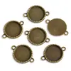Accesorios para Joyería de Aleación DIY Piedra de Tiempo Colgante Doble Base Redonda Pulsera Llavero Base para Colgante C111