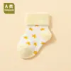 Calcetines de Algodón Grueso Cálidos Absorbentes de Sudor Lindos Puño Suelto Longitud Media para Bebé Recién Nacido Otoño/Invierno Venta al por Mayor Personalizada