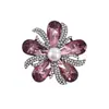 Broche de flor de perla transfronterizo de Europa y Estados Unidos, temperamento, moda, alto sentido, pedrería de vidrio, accesorios para alfiler de abrigo de traje