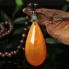 Corrente de Suéter de Cera de Abelha Âmbar Artificial Incrustada com Conchas Fósseis de Plantas Colares de Moda Masculinos e Femininos Acessórios para Transmissão ao Vivo de Exposição