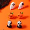 Europa y Estados Unidos nuevo 3 pares de dibujos animados divertidos traje Halloween resina fantasma calabaza fantasma aretes aretes traje de cartón