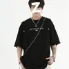 Camiseta Masculina de Verão Metersbonwe Nova Tendência Estilo Americano Estampa de Letras Gola Redonda Solta Respirável Manga Curta